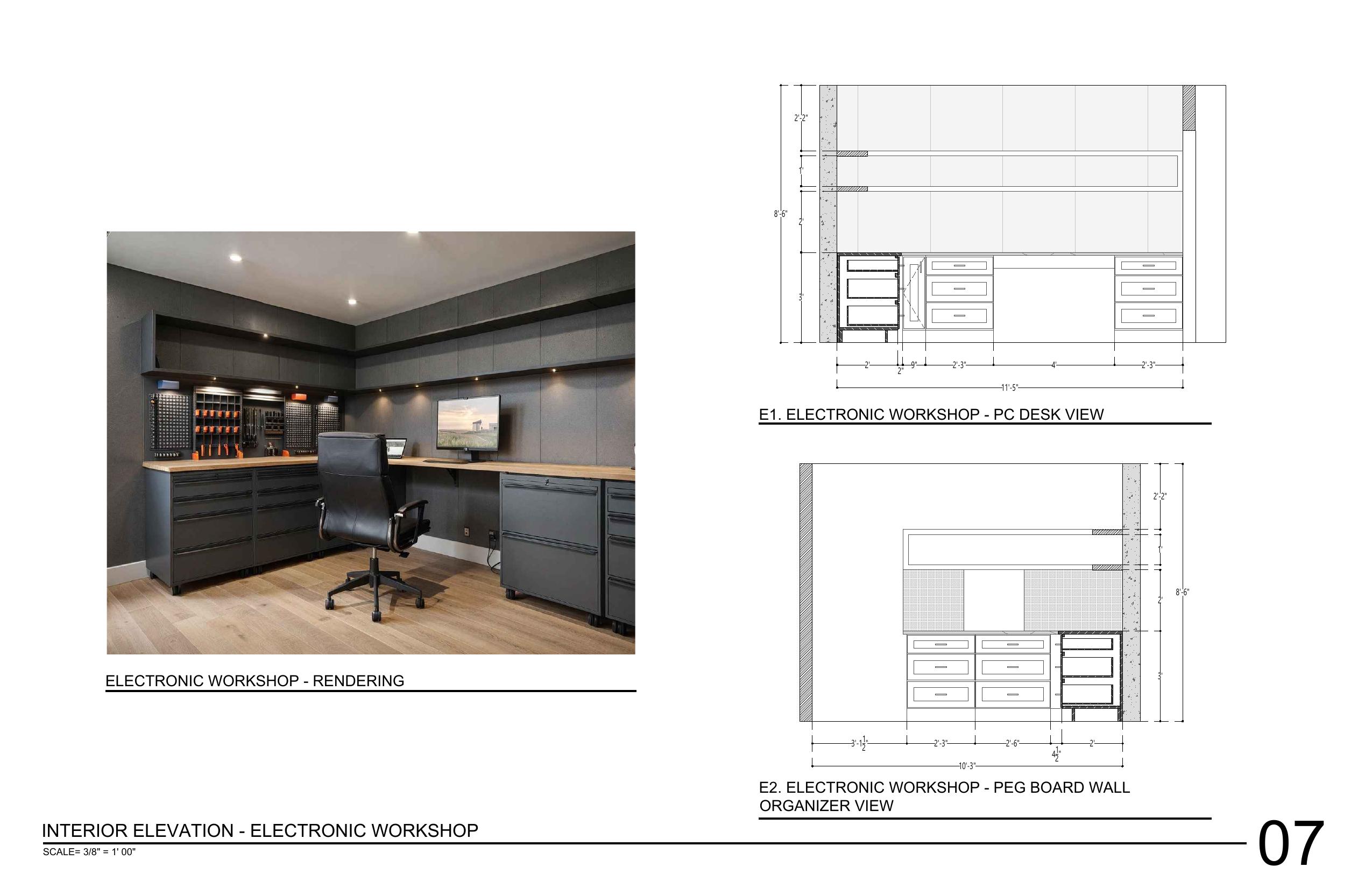 Electronic workshop 3D render